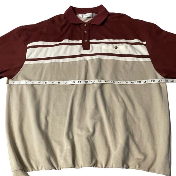 Classics by Palmland burgundy & tan polo grandpa style XL retro striped - Picture 5 of 5